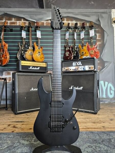 Ibanez RGRB720 Black Flat 2025 7-String Electric Guitar | black, image 1 of 5