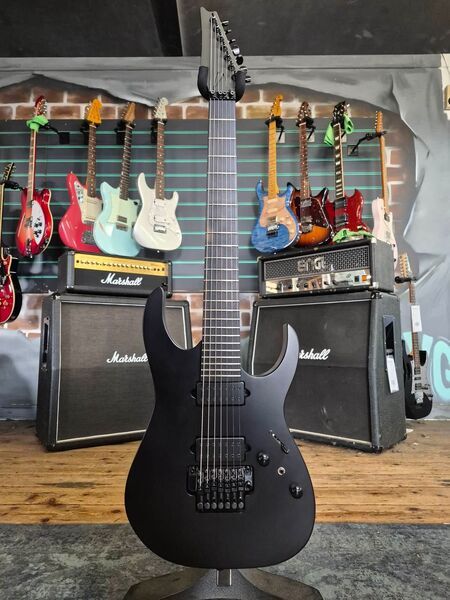 Ibanez RGRB720 Iron Label Black Flat 2024 7-String Electric Guitar | black, image 1 of 5