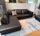 Indivi corner sofa with relaxation module & stool Salto-leather | black, thumbnail 2 of 4