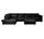 Indivi corner sofa with relaxation module & stool Salto-leather | black, thumbnail 1 of 5