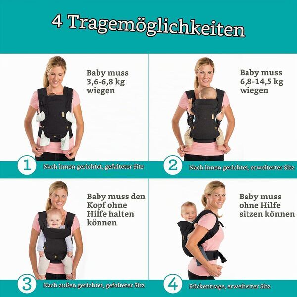 Infantino Flip Advanced 4-in-1 Baby Carrier | black, image 2 of 3