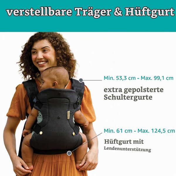 Infantino Flip Advanced 4-in-1 Baby Carrier | black, image 3 of 3