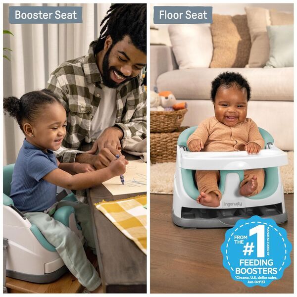 Ingenuity 2-in-1 booster seat | white/blue, image 3 of 3