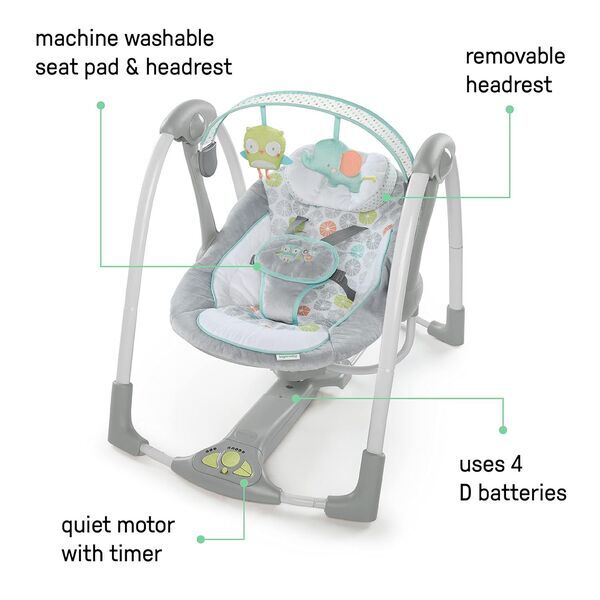 Ingenuity Hugs & Hoots Babyschaukel | Version Englisch | multicolored 2