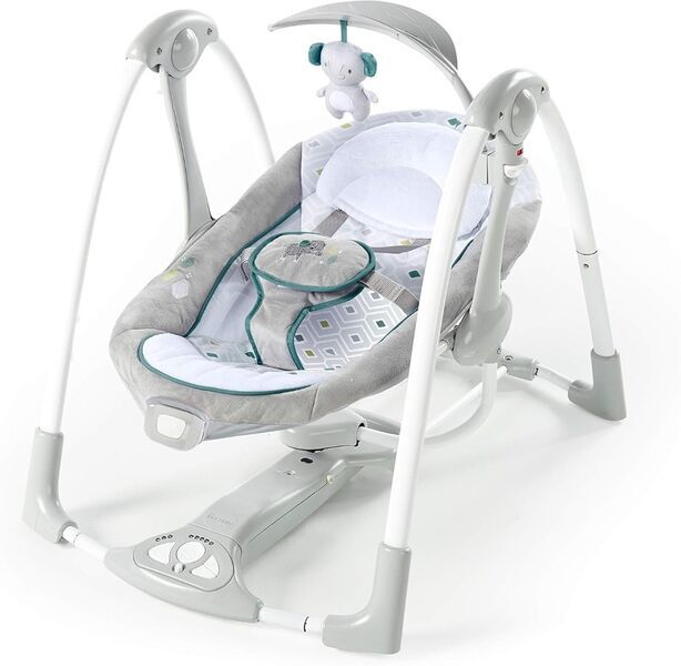 Ingenuity Nash 2-in-1 zusammenklappbare Babywippe | grau 1