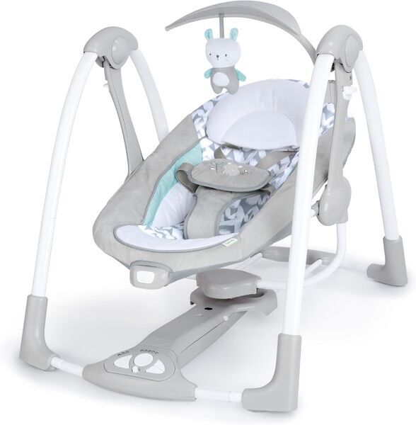Ingenuity Raylan 2-in-1 zusammenklappbare Babywippe | grau 1