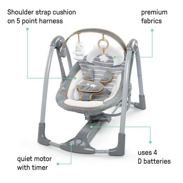 Ingenuity Swing Go Deluxe Babyschaukel | grey 5