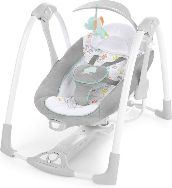 Ingenuity Wimberly 2-in-1 zusammenklappbare Babywippe | grau 1