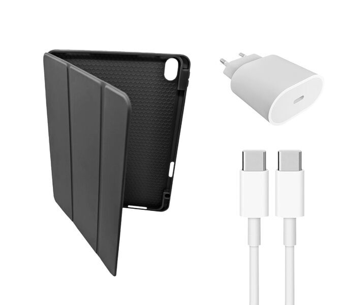 Schnellladegerät (20W) & Kabel (USB-C) & iPad-Schutzhülle | iPad 11" | schwarz 1