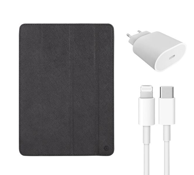 Fast Charger (20W) & Cable (Lightning) & iPad Protective Case | iPad 9.7" | black 1
