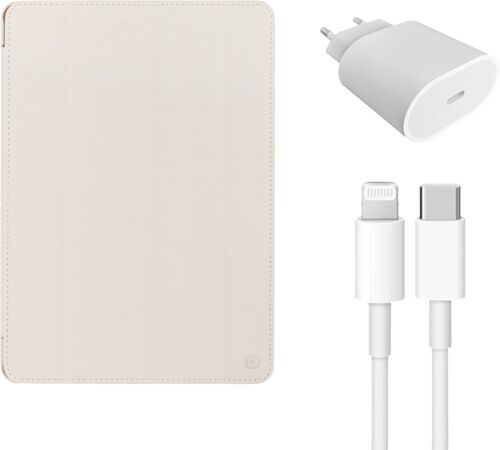 Like New: Fast Charger (20W) & Cable (Lightning) & iPad Protective Case | iPad 9.7" | light beige