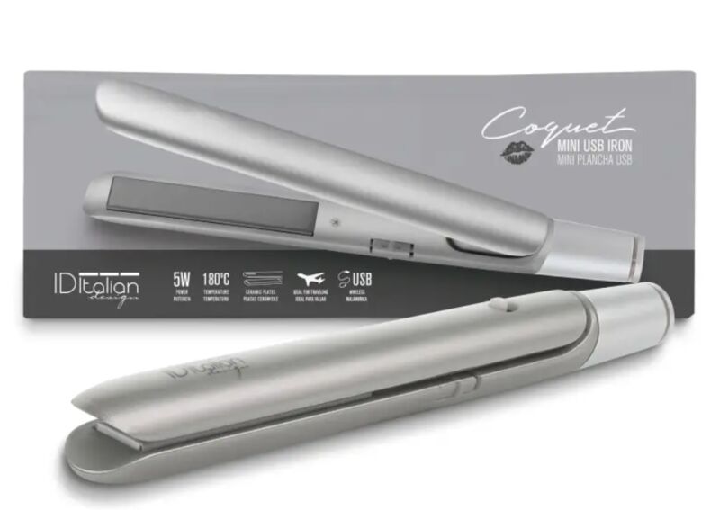 Italian Design Mini lisseur USB Coquet | argent, image 1 of 3