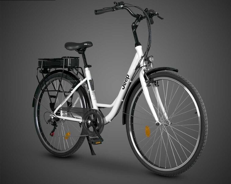 Jeep City E-Bike ECR 3001 (2022) | Tiefeinsteiger | weiß/schwarz | 28" | 44 cm | 100 - 500 km 2
