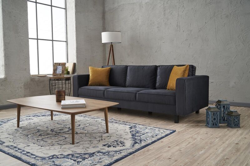 Kale Sofa 3-Sitzer Samt Anthrazit | anthracite, image 2 of 4
