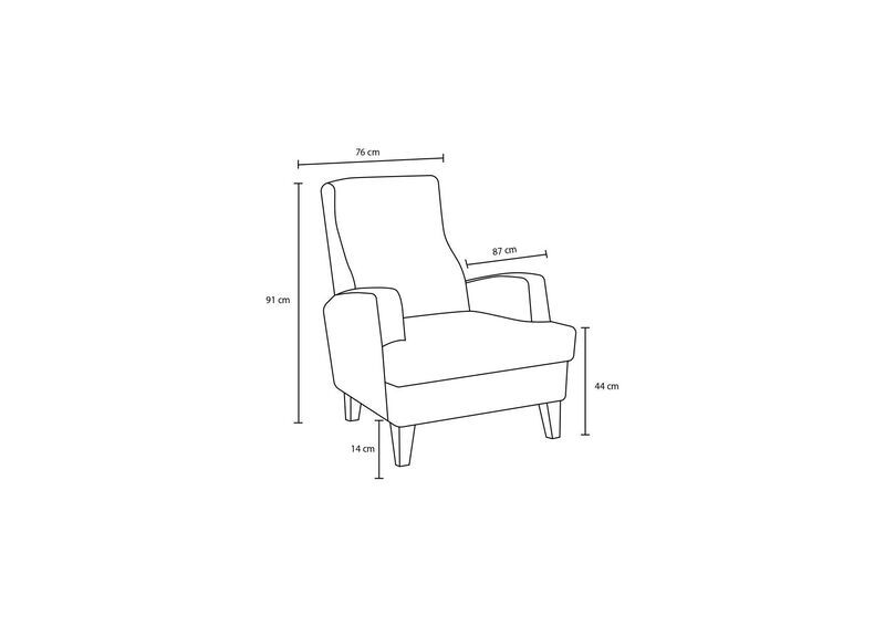 Kana fauteuil de couleur crème | crème, image 4 of 4