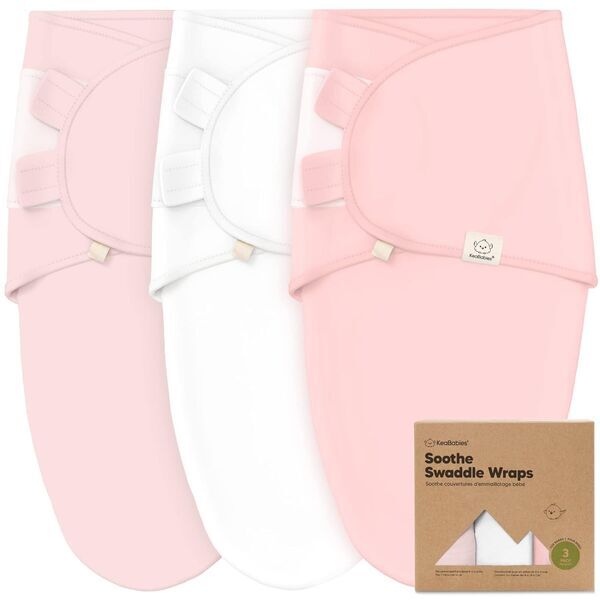 KeaBabies Swaddle Pucksack Set | Version Englisch | pink/white 1