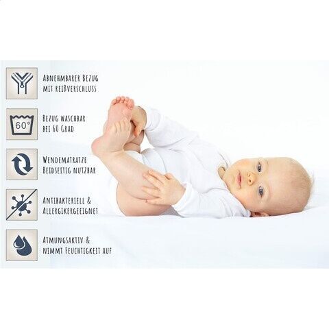 Kids Collective Babymatratze ohne Spannbettlaken | 70 x 140 cm | weiß 3