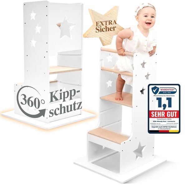 Kids Woody Star Lernturm | grey/white 1