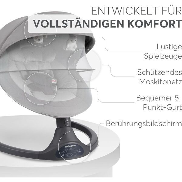 Mecedora eléctrica para bebés KikkaBoo Codie | gris claro 3