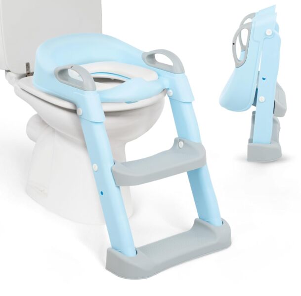 KikkaBoo LEA toaletni sedež z Treppe | svetlo modra, image 1 of 3