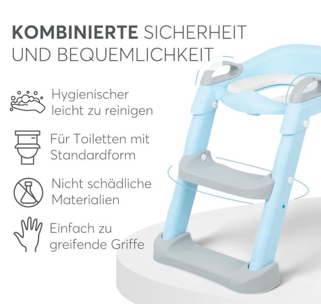 KikkaBoo LEA toaletni sedež z Treppe | svetlo modra, image 2 of 3