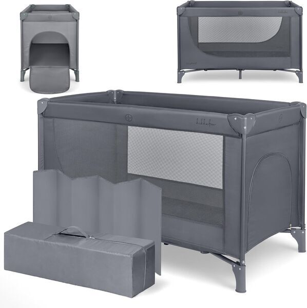 KikkaBoo So Gifted Travel Cot | dark grey, image 1 of 1