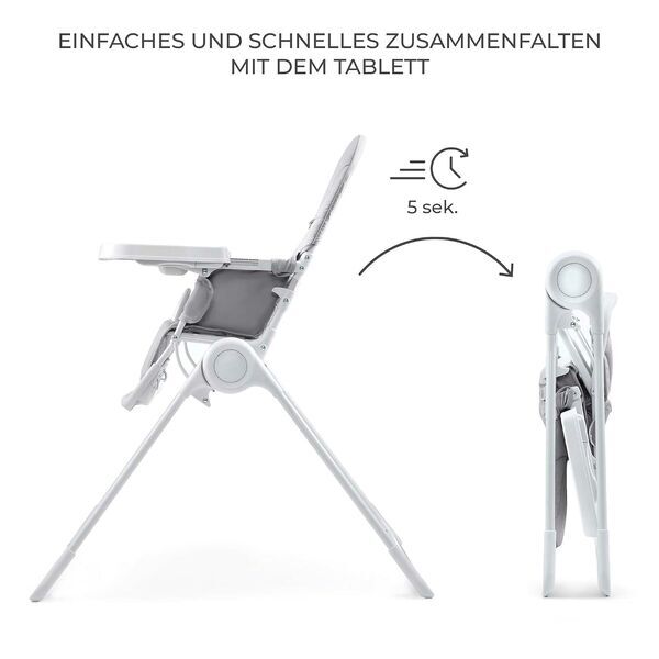 Kinderkraft BINCI High Chair | light grey, image 2 of 3