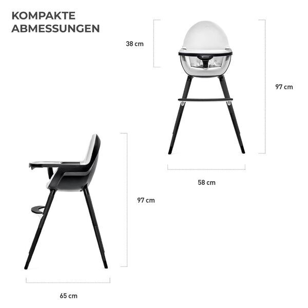 Kinderkraft Fini visoka stolica | Crna, image 2 of 3