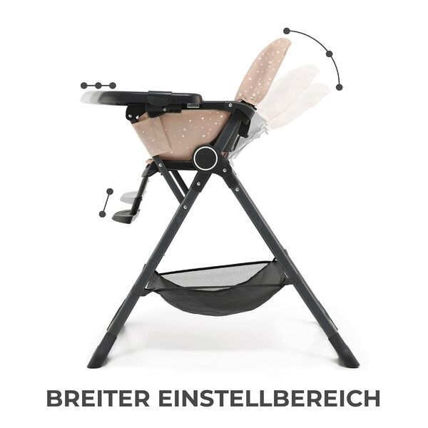 Kinderkraft Foldee Klappbarer high chair | black/brown, image 2 of 3