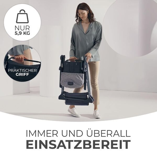 Kinderkraft Foldee Klappbarer high chair | black/brown, image 3 of 3