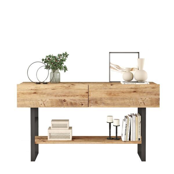 console table with shelf brown | brown, image 4 of 4