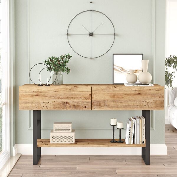 console table with shelf brown | brown, image 1 of 5