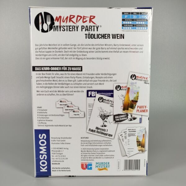 Kosmos Krimidinner - Tödlicher Wein, Brettspiel | mehrfarbig 2