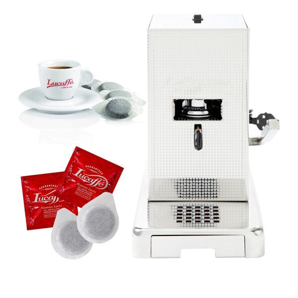 La Piccola Perla Máquina de café | 150 Mamma Lucia ESE Pads | prateado