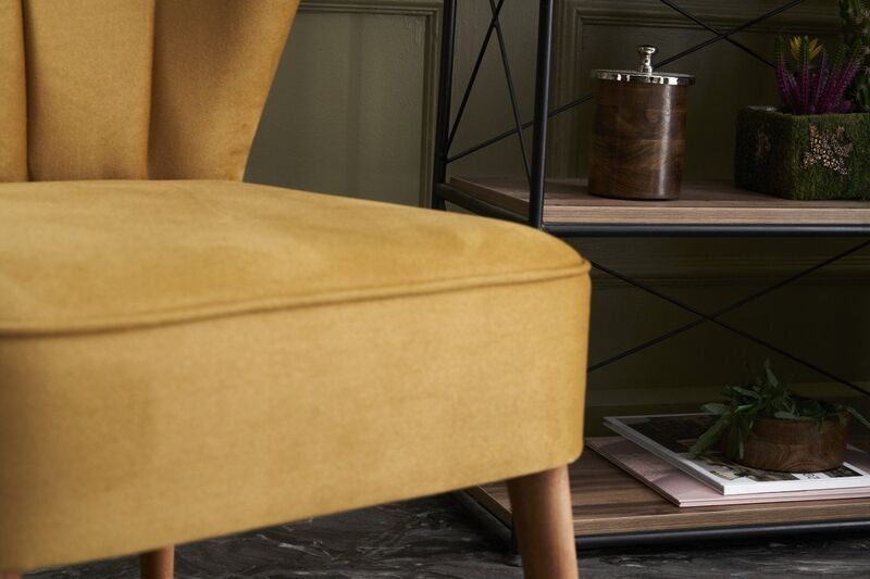 Layla wing chair wood veneer gold | gold, image 2 of 4