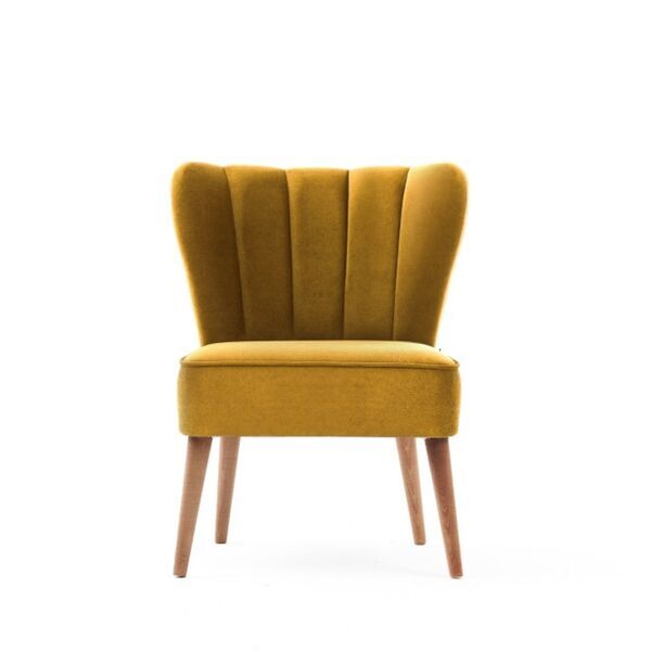 Layla wing chair wood veneer gold | gold, image 3 of 4