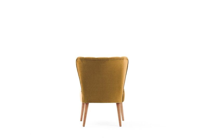 Layla wing chair wood veneer gold | gold, image 4 of 4