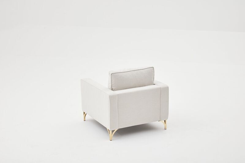Lima armchair cream with golden legs | cream, image 4 of 4