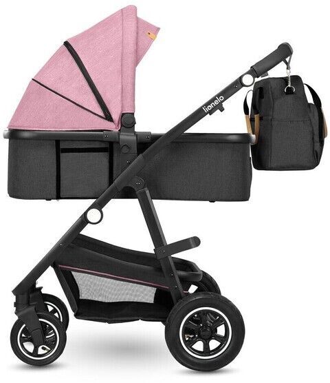 Lionelo Amber 2-v-1 kombinirani otroški voziček | roza/črna 3
