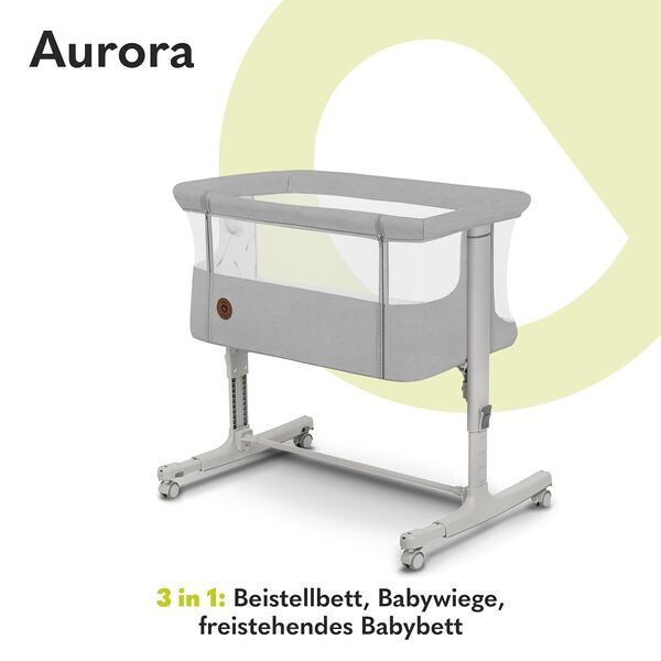 Lionelo Aurora 3-in-1 Babybett | Version Englisch | hellgrau 2