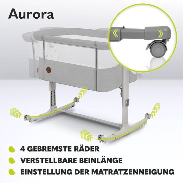 Lionelo Aurora 3-in-1 Babybett | Version Englisch | hellgrau 3