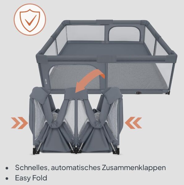 Lionelo Florence XL playpen | grey, image 2 of 3