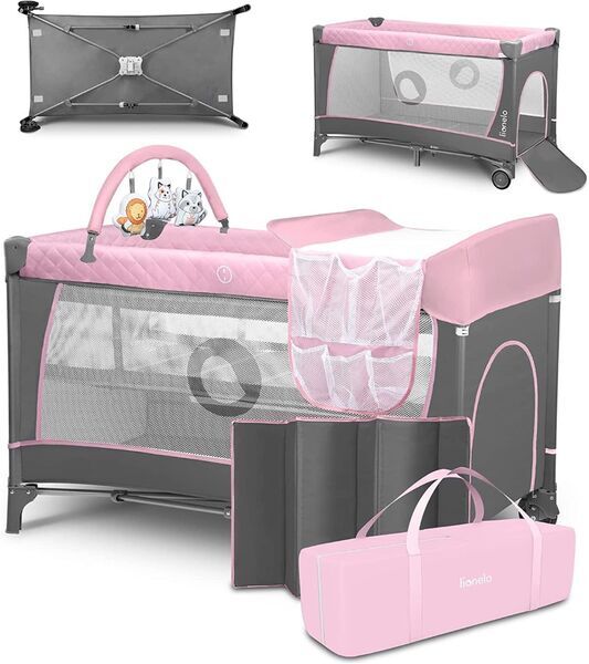 Lionelo Flower 4-in-1 Reisebett | pink 1