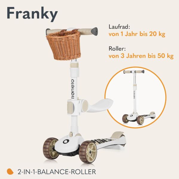 Lionelo Franky 2-v-1 Roller | béžová, image 3 of 3