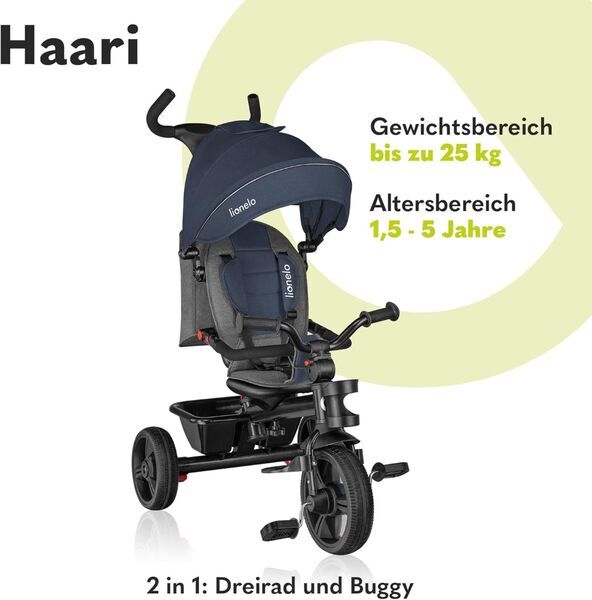 Lionelo Haari 2-in-1 Dreirad | blue 2