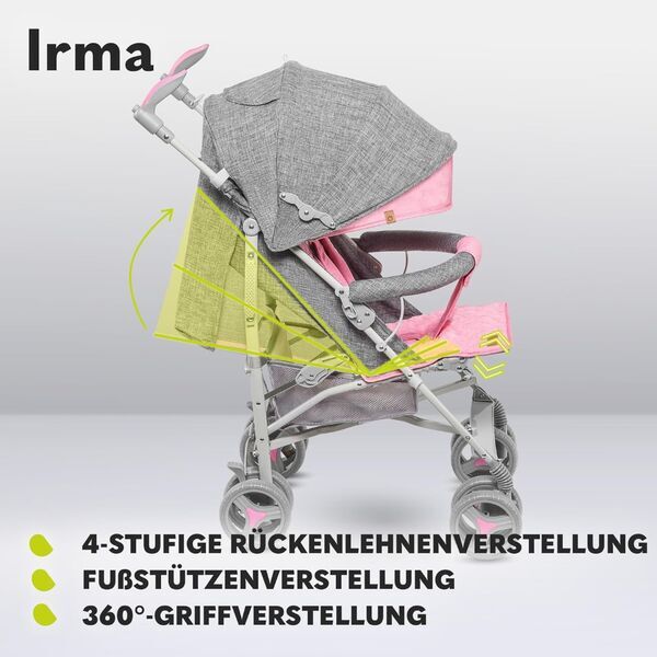 Lionelo Irma Kinderwagen (2019) | pink 2