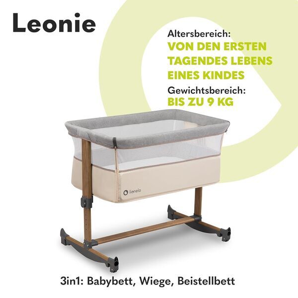 Lionelo Leonie 3-in-1 Babybett | beige 2