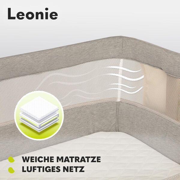 Lionelo Leonie 3-in-1 Babybett | beige 3