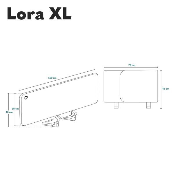 Lionelo Lora XL Tragbares Bettschutzgitter | grau 3