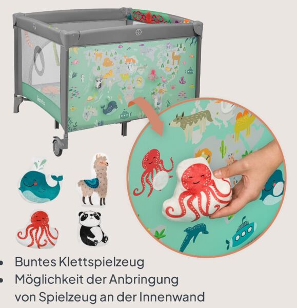 Lionelo Mille Plus playpen | green, image 1 of 3